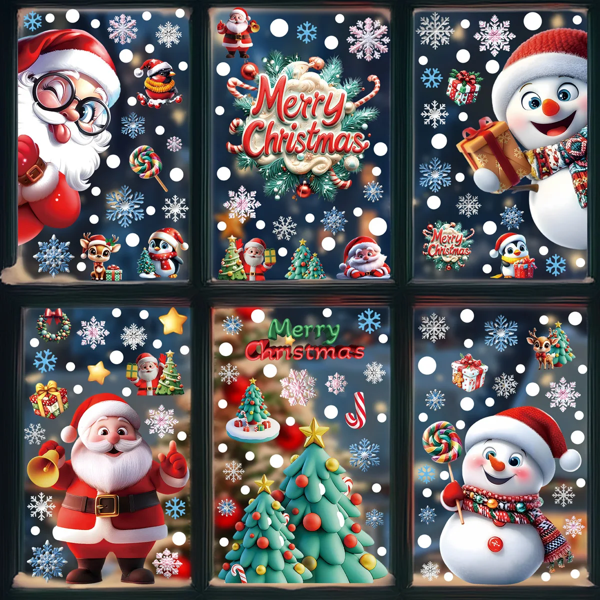 2025 Christmas Static Window C - Snowflake Window Decal ulasan dan harga