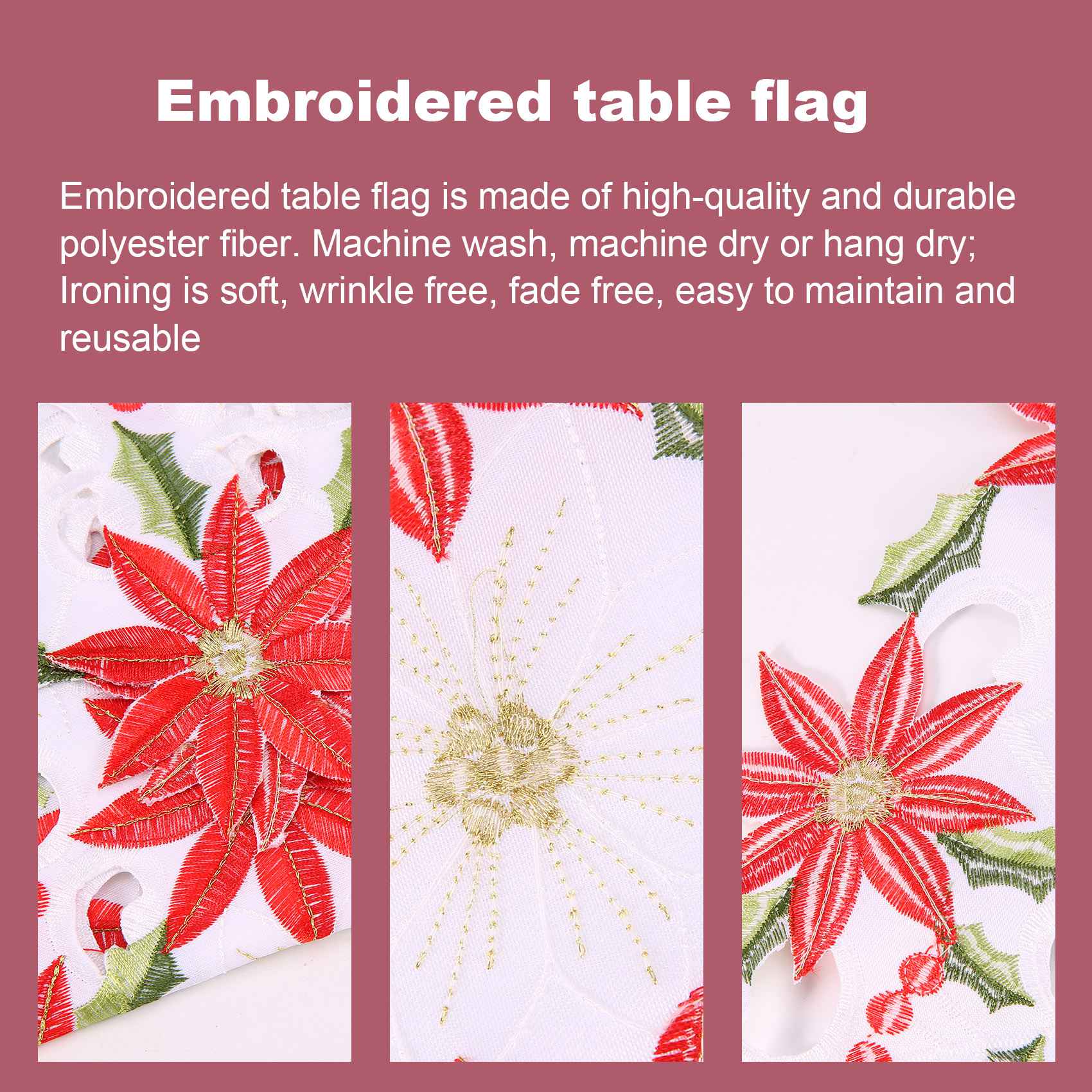Christmas Embroidered Table Ru - Christmas Table Runner ulasan dan harga
