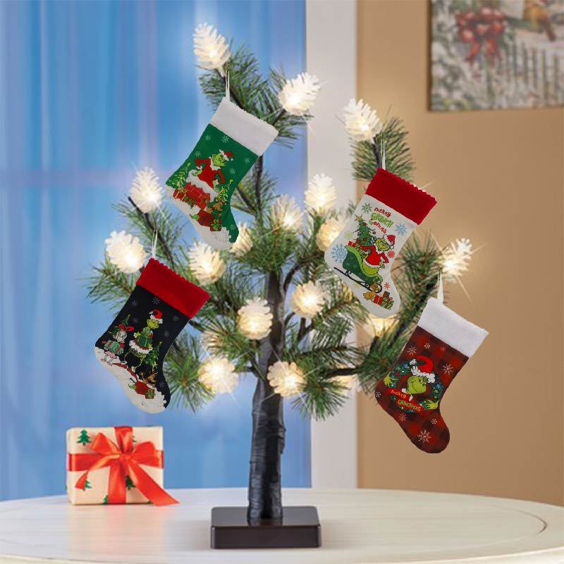 Christmas Stocking Grinch Sock - Christmas Stocking Hanging ulasan dan harga