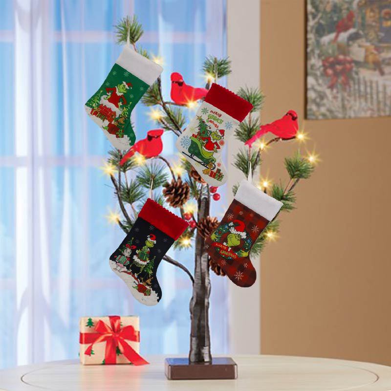 Christmas Stocking Grinch Sock - Christmas Stocking Hanging ulasan dan harga