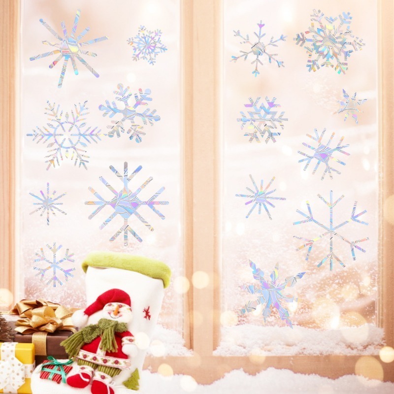 Xmas Snowflake Pattern Rainbow - Snowflake Window Decal ulasan dan harga