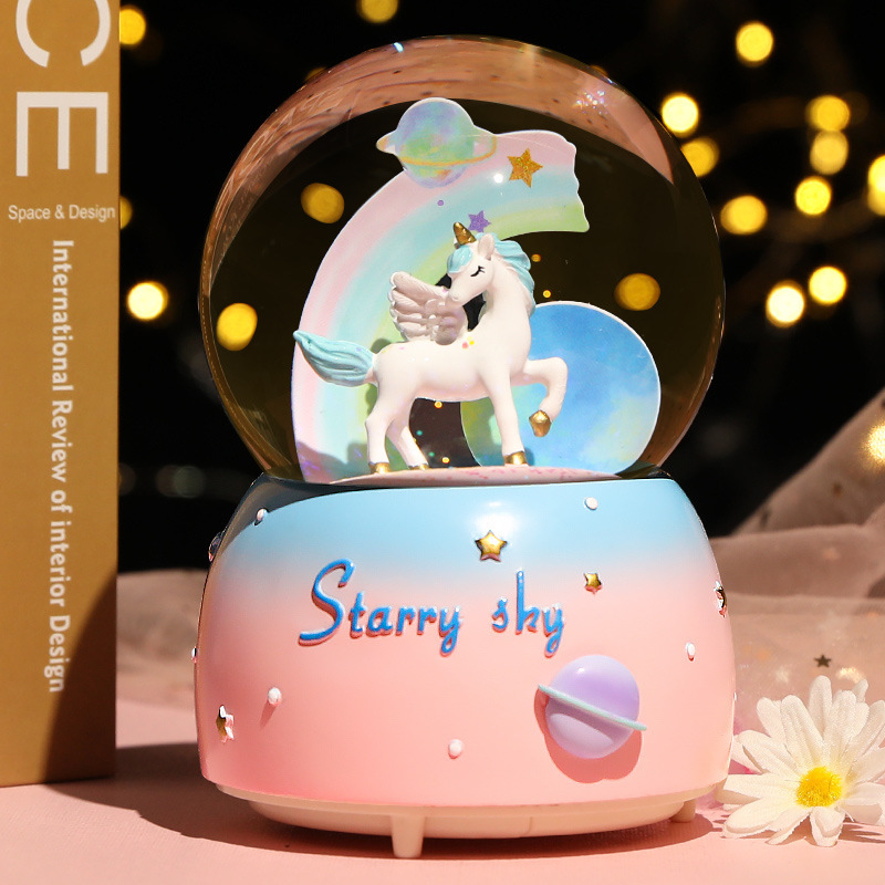 New Crystal Ball Music Box Gir - Snow Globe Musical ulasan dan harga
